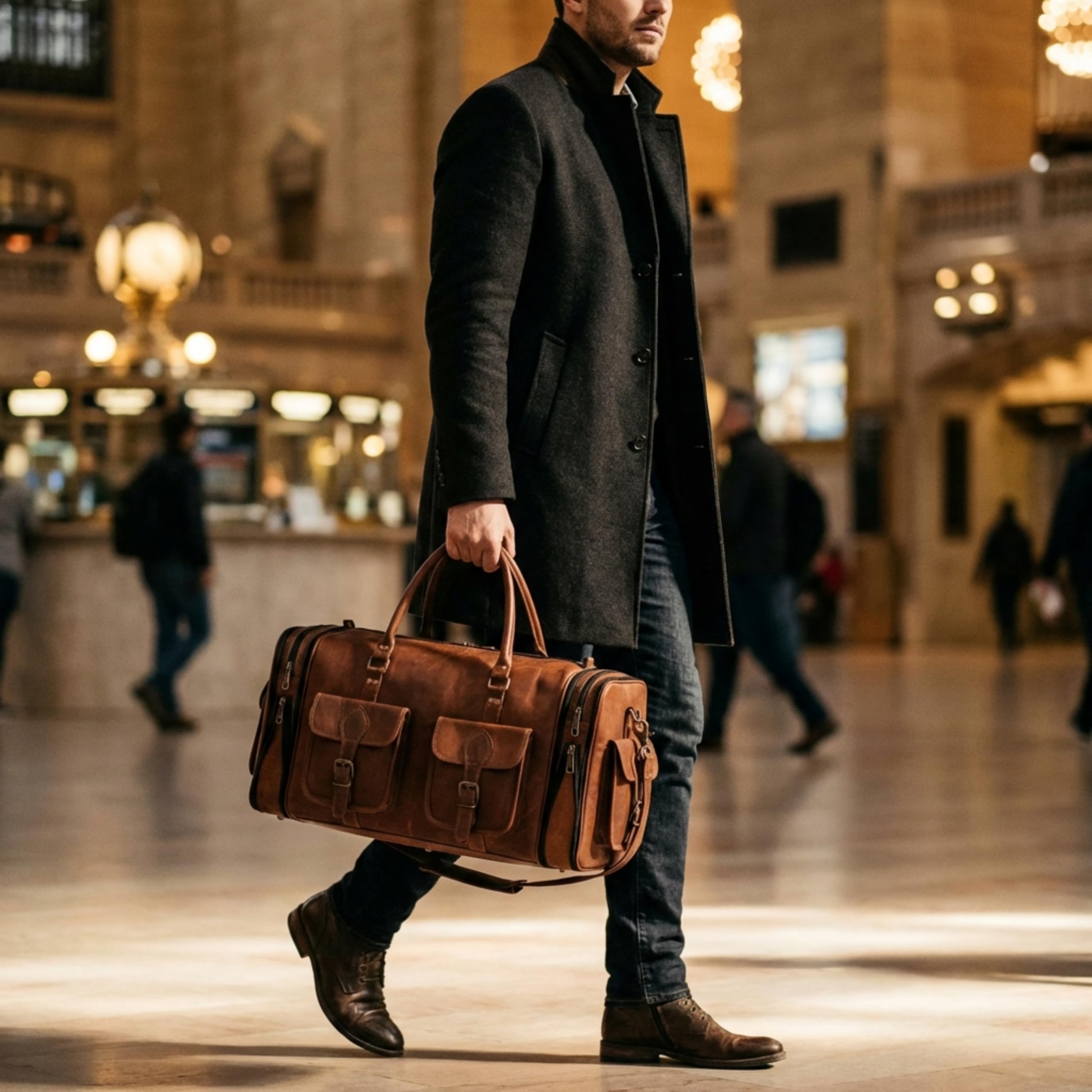Vintage Leather 32 Handmade Travel Duffle Bag