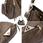 Lapsting Boho Faux Leather Hobo Shoulder Bag