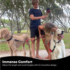 RhinoGrip Aqua: Double Handle Reflective Dog Leash -  by Handbags Specialist Headquarter | Available at Handbags Specialist Headquarter