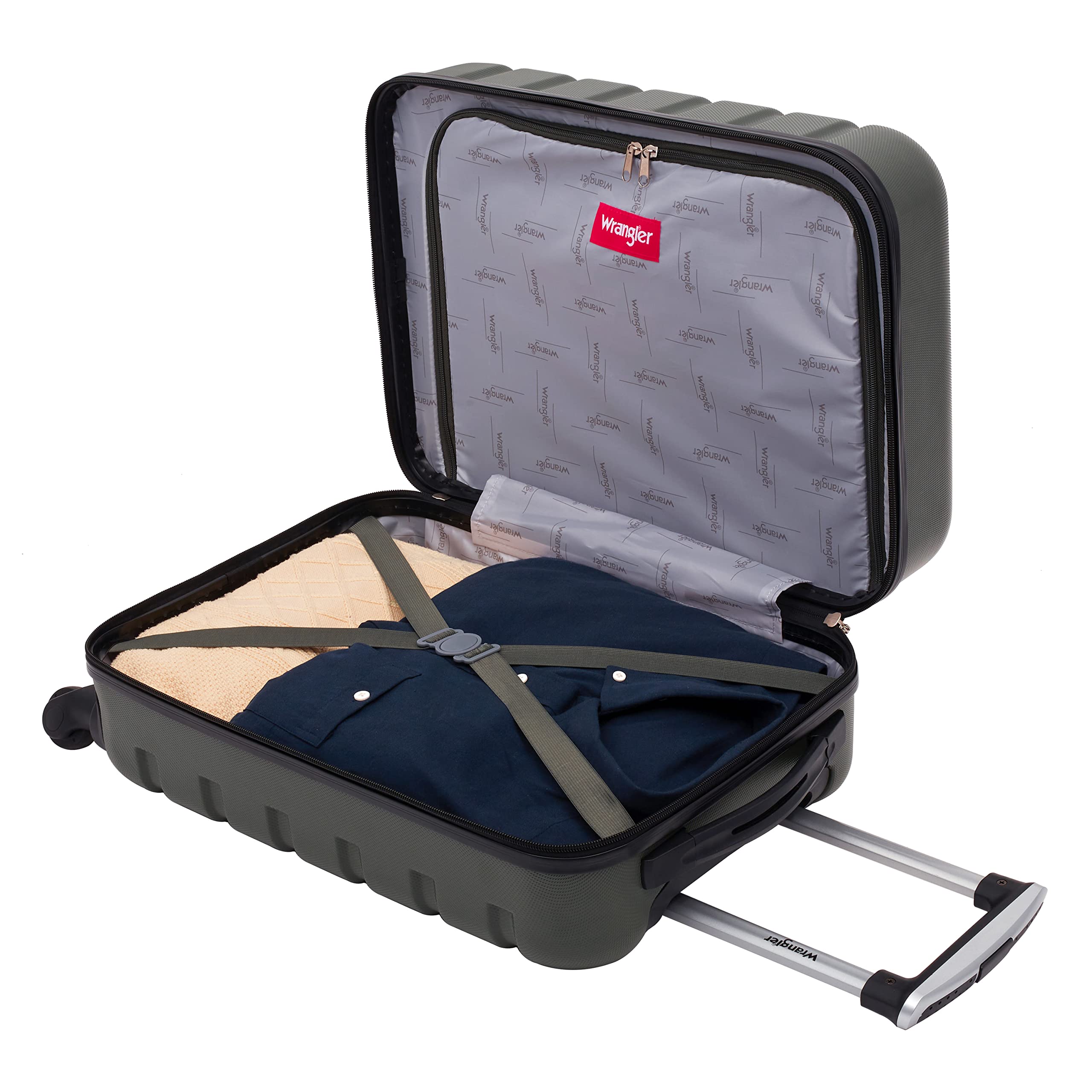 Wrangler 22 Olive Hardside Spinner Carry-On