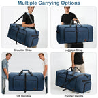 120L Foldable Waterproof Travel Duffel Bag with Shoe Compartment