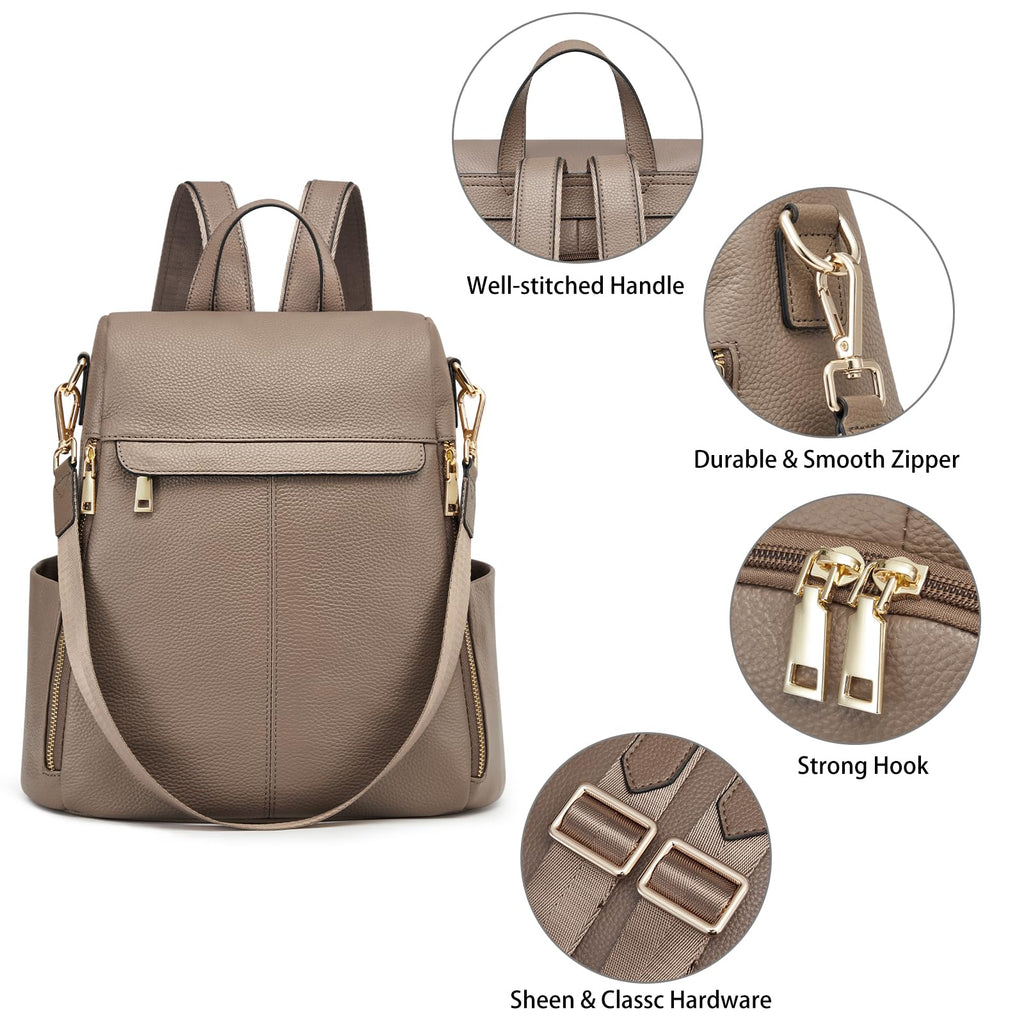 Kattee Women's Luxe Anti-Theft Leather Backpack Bag - Backpack Bags by Handbags Specialist Headquarter | Available at Handbags Specialist Headquarter