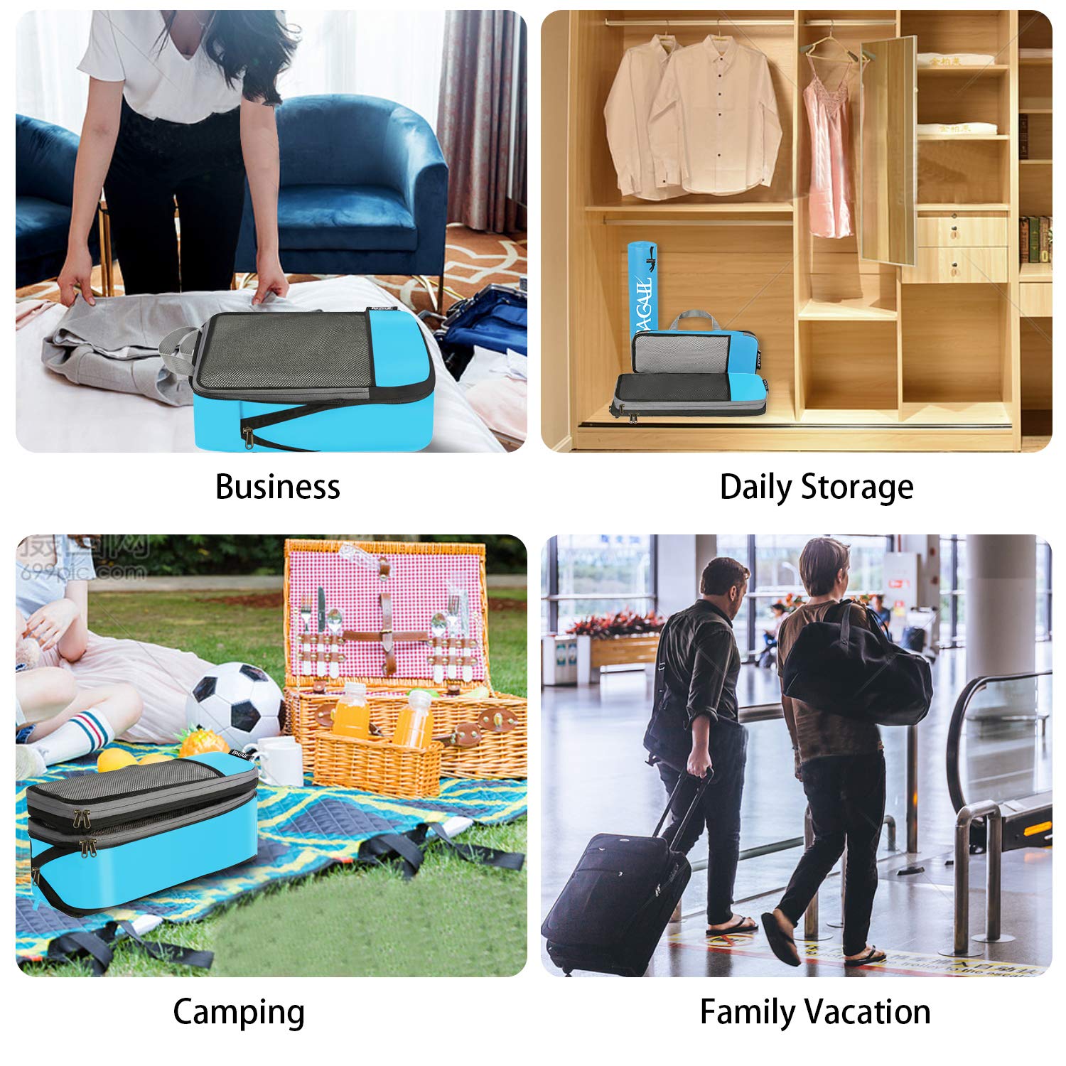 BAGAIL Expandable Travel Compression Cubes Set -  by Handbags Specialist Headquarter | Available at Handbags Specialist Headquarter