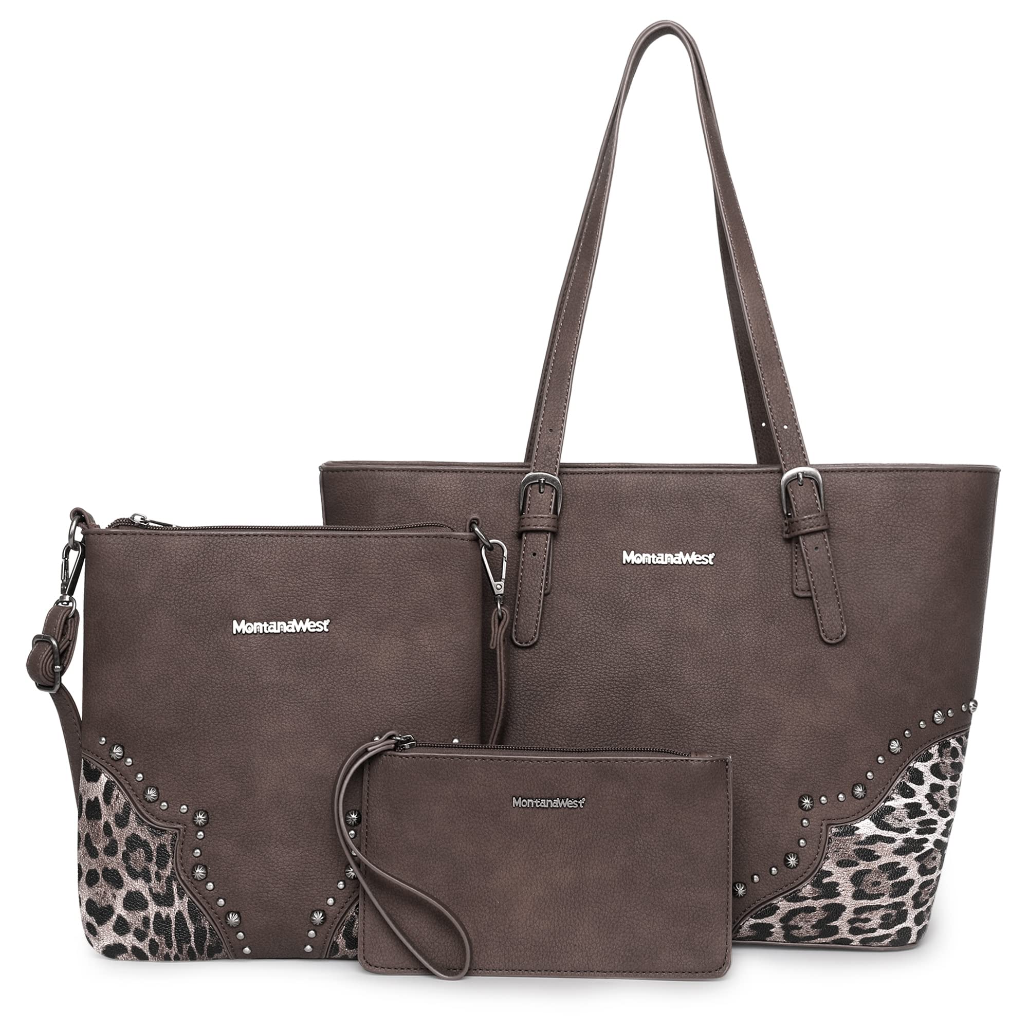 Leopard Luxe: Montana West 3pc Tote & Satchel Set