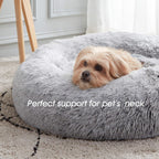 PawCozy Nest: Plush Anti-Anxiety Pet Bed, Light Grey -  by Handbags Specialist Headquarter | Available at Handbags Specialist Headquarter