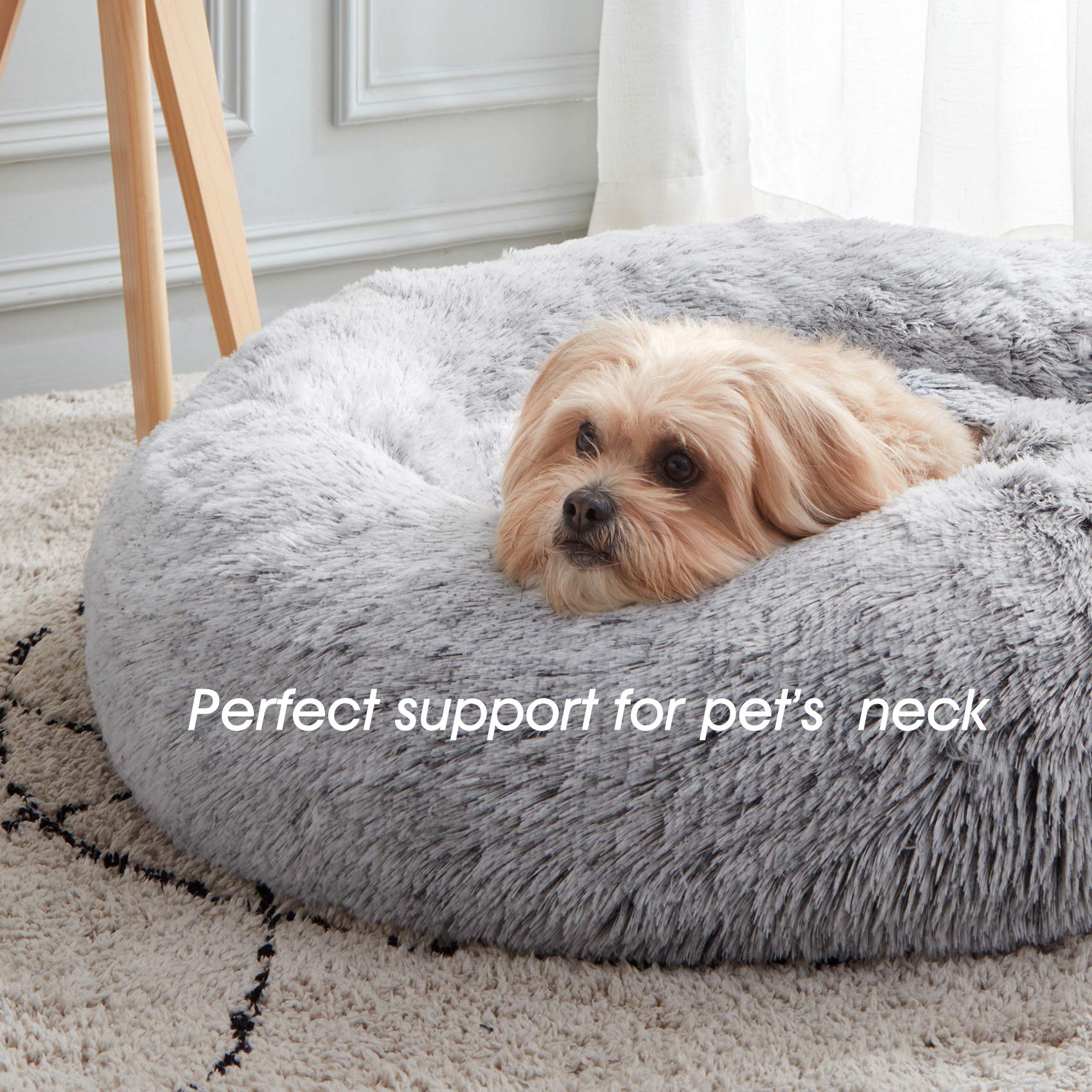 PawCozy Nest: Plush Anti-Anxiety Pet Bed, Light Grey -  by Handbags Specialist Headquarter | Available at Handbags Specialist Headquarter