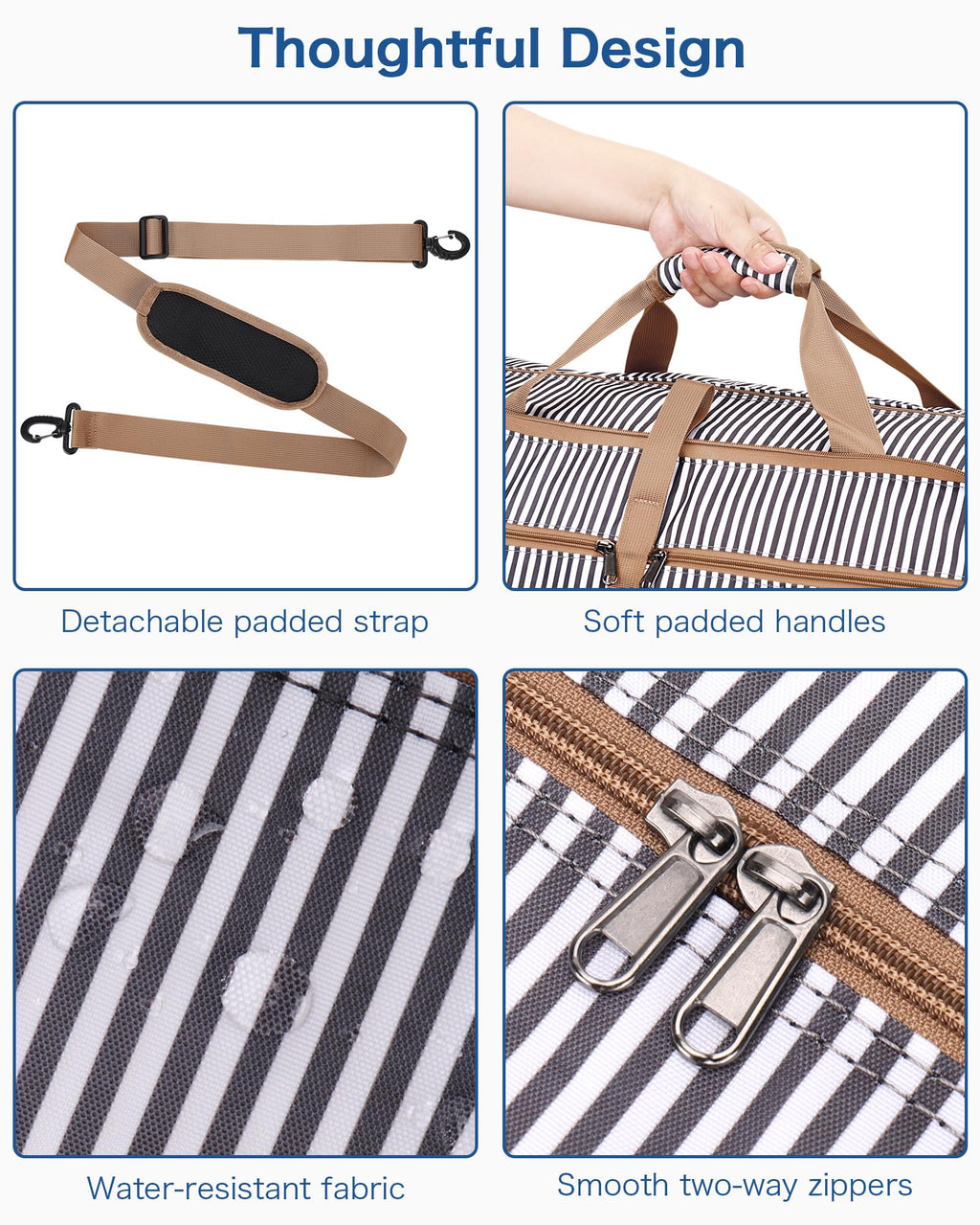 120L Foldable Waterproof Travel Duffel Bag with Shoe Compartment