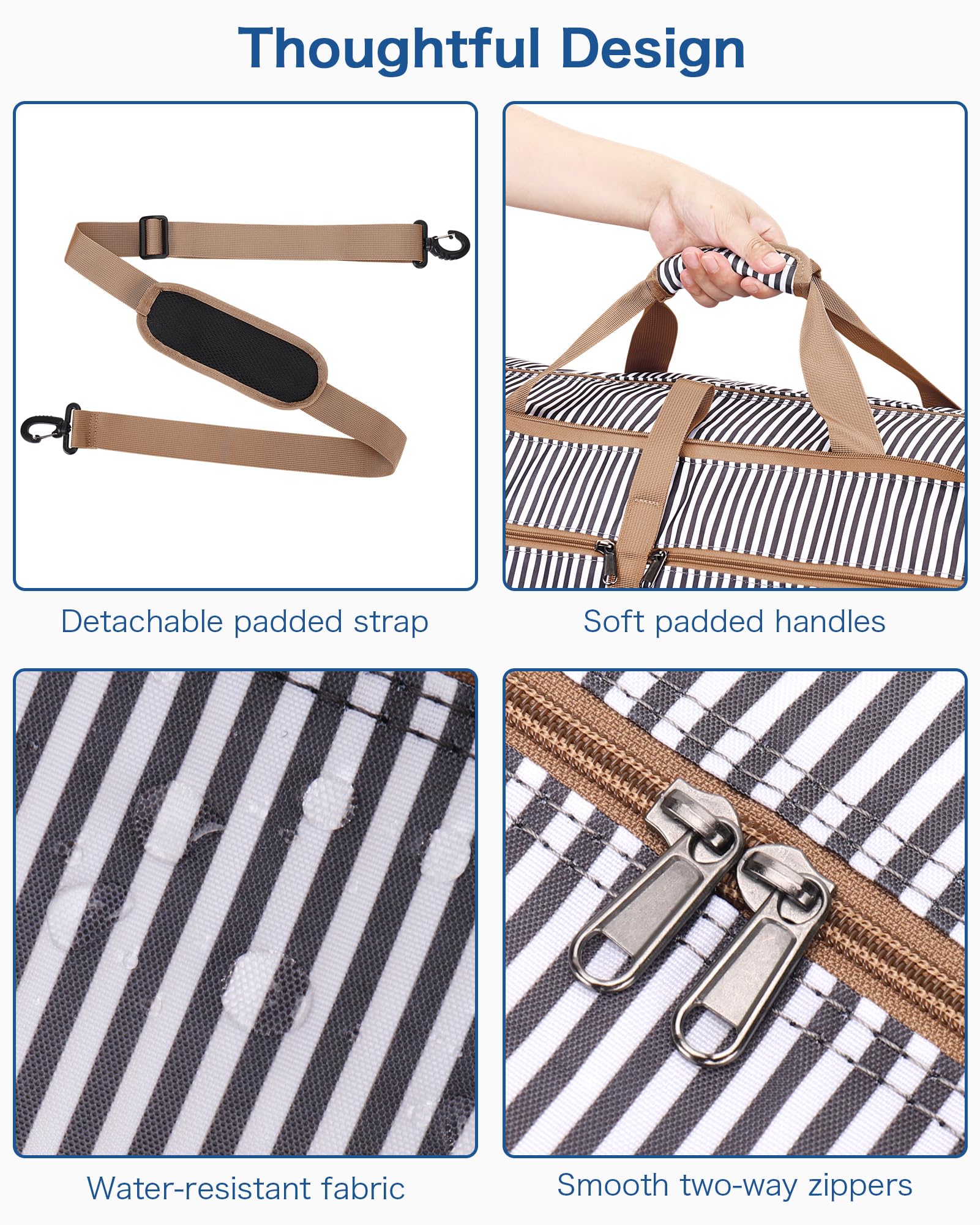 120L Foldable Waterproof Travel Duffel Bag with Shoe Compartment