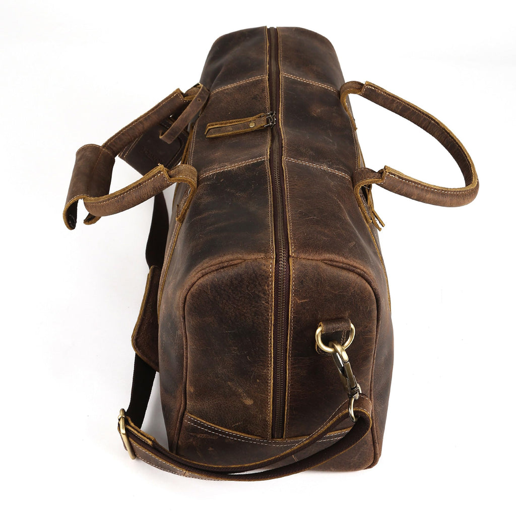 Leather Travel Duffle Bag Cabin Friendly Carry-On