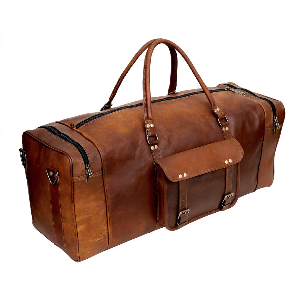 Leather Duffle Bag for Men - 21 Brown