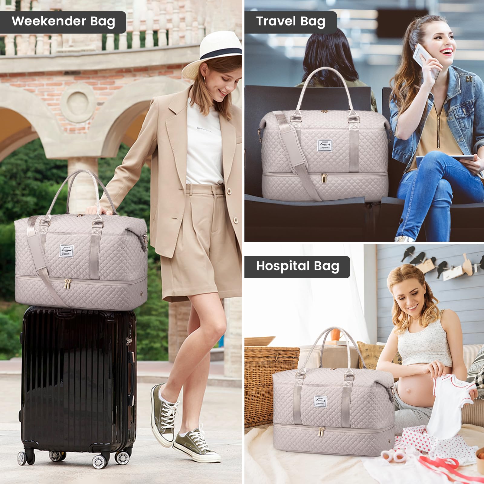 LOVEVOOK All-in-One Duffle: Travel & Gym Ready - Luggage Travel Bags by Handbags Specialist Headquarter | Available at Handbags Specialist Headquarter