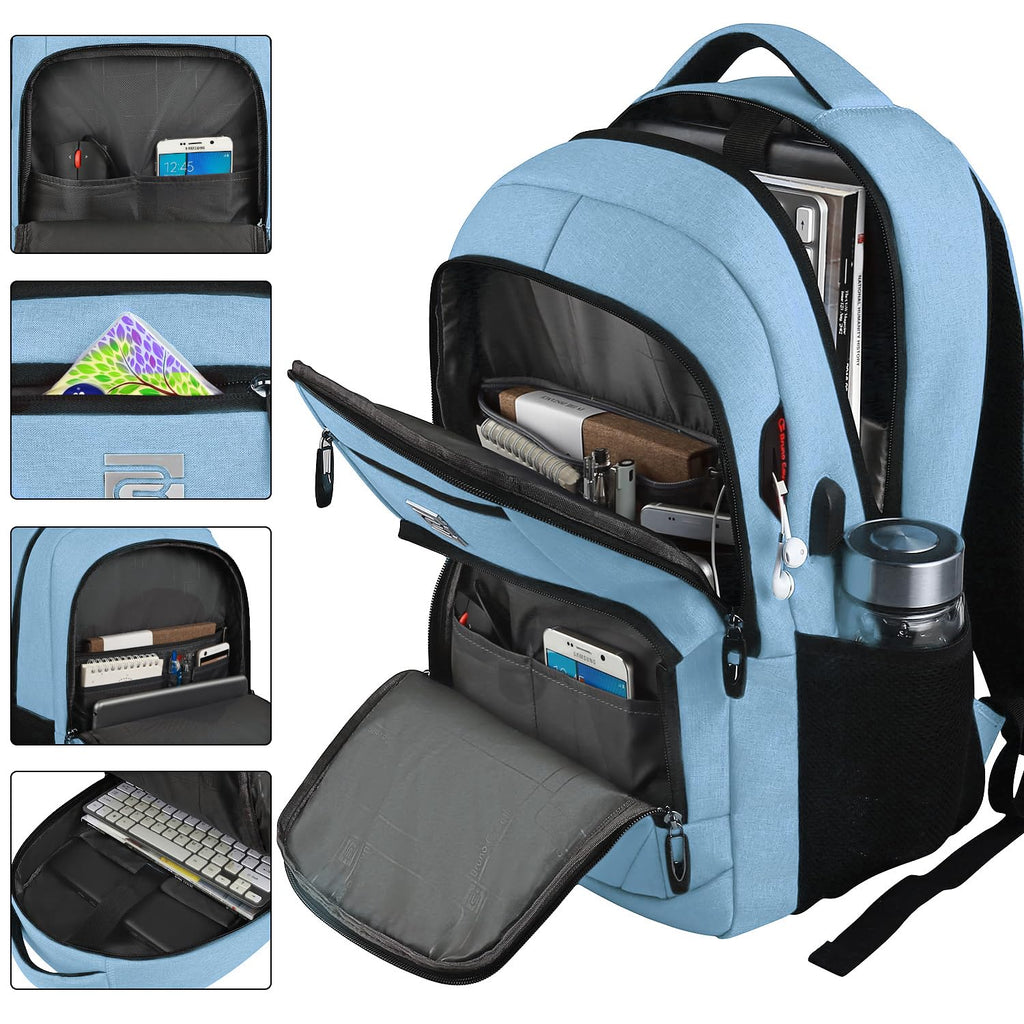 Volher Anti-Theft USB Laptop Backpack - Rose Red