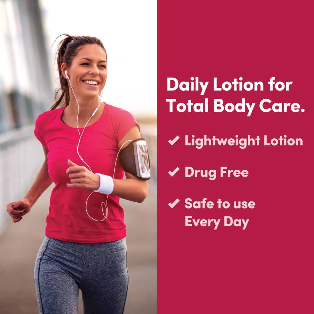 Active woman jogging outdoors in pink athletic top and gray leggings with white armband, earbuds in ears. - Penetrex Cream Duo Pack - 2oz & 4oz Jars - 4 Ounce (Pack of 1) - Handbags Specialist Headquarter