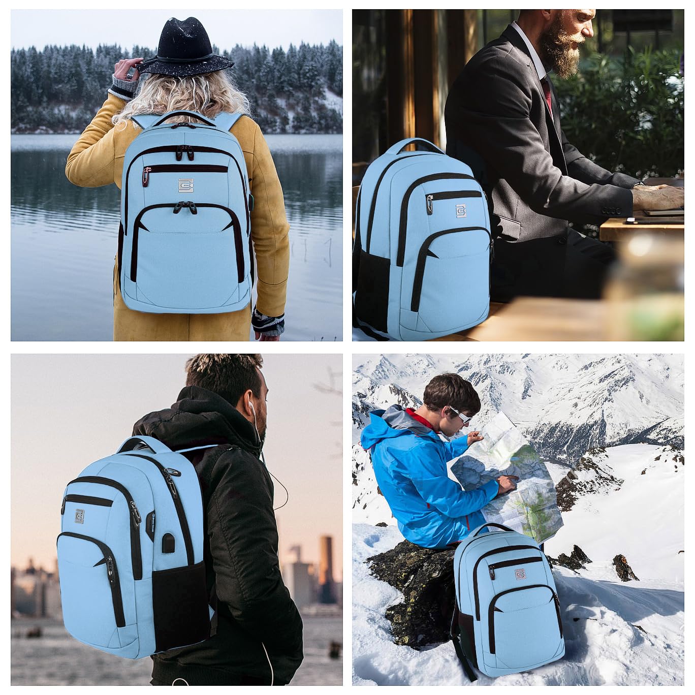 SecureSlim Laptop Backpack with USB & Water Resistance - Backpack Bags by Handbags Specialist Headquarter | Available at Handbags Specialist Headquarter