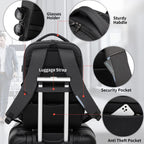 DUSLANG Travel Laptop Backpack with USB Port - Black - Backpack Bags by Handbags Specialist Headquarter | Available at Handbags Specialist Headquarter