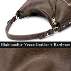 Lapsting Boho Faux Leather Hobo Shoulder Bag