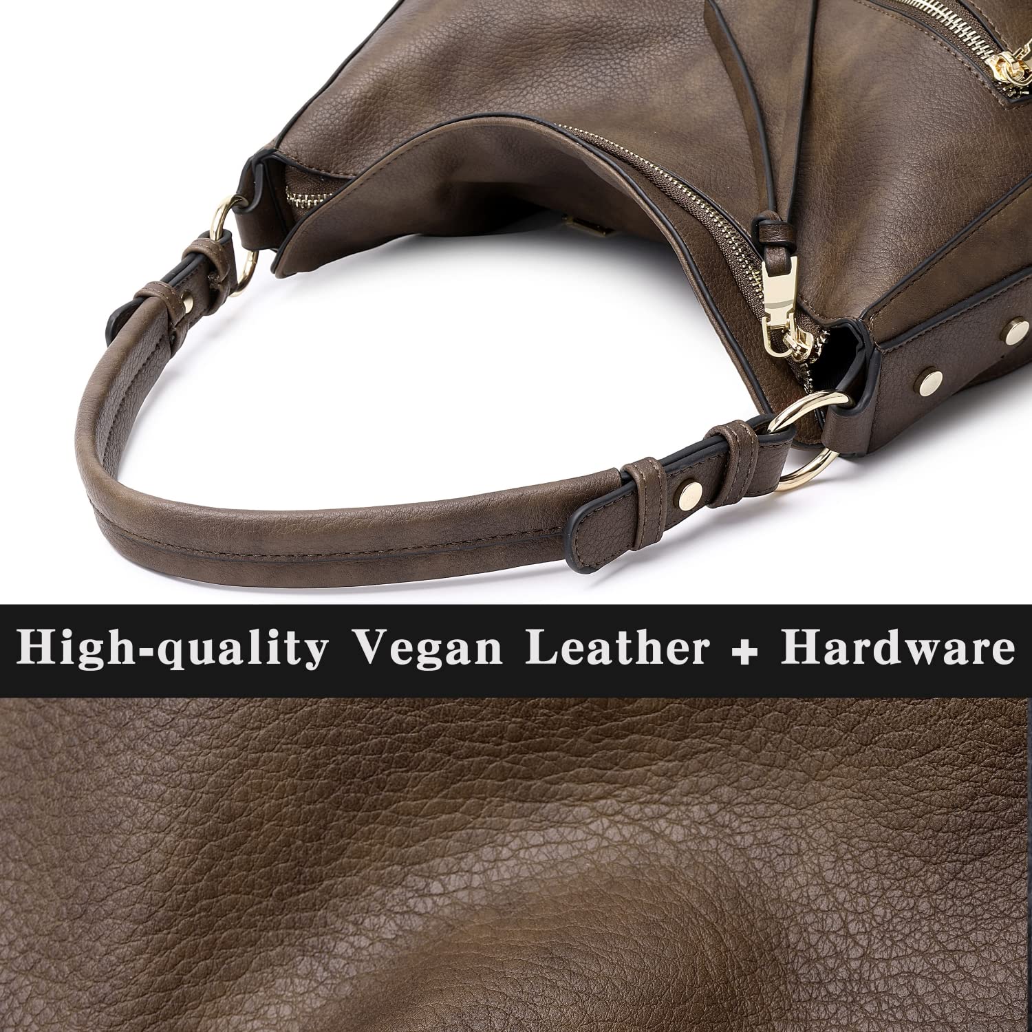 Lapsting Boho Faux Leather Hobo Shoulder Bag