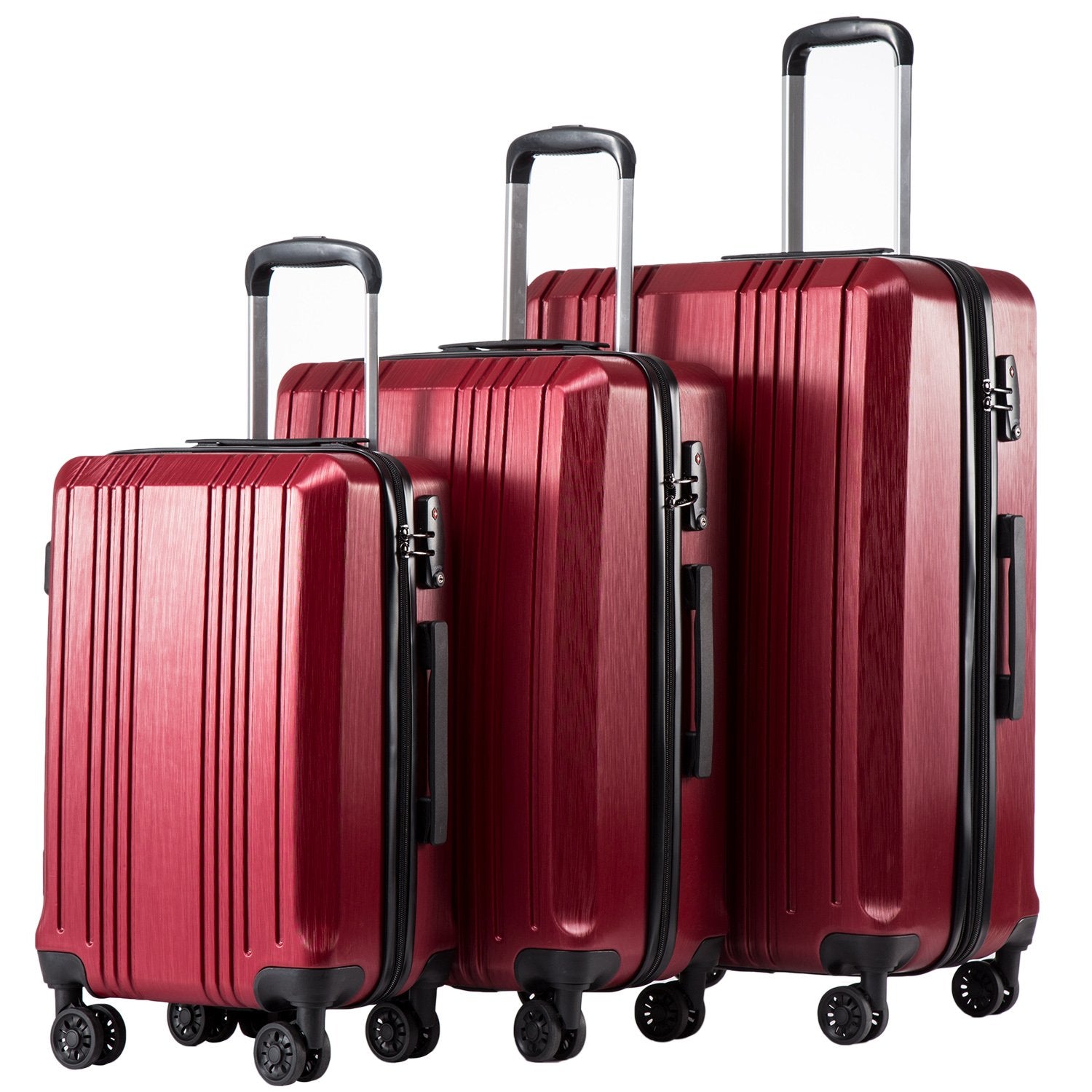 Coolife Expandable Spinner Luggage Set - 3 Piece - Luggage Travel Bags by Handbags Specialist Headquarter | Available at Handbags Specialist Headquarter