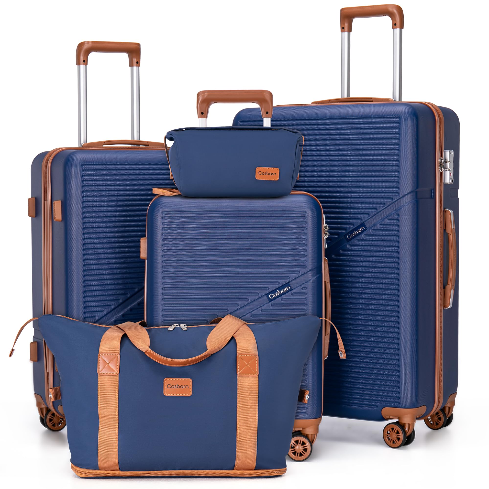 Cosbarn 5-Piece ABS Spinner Luggage Set with TSA Lock