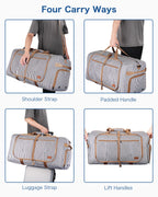 120L Foldable Waterproof Travel Duffel Bag with Shoe Compartment