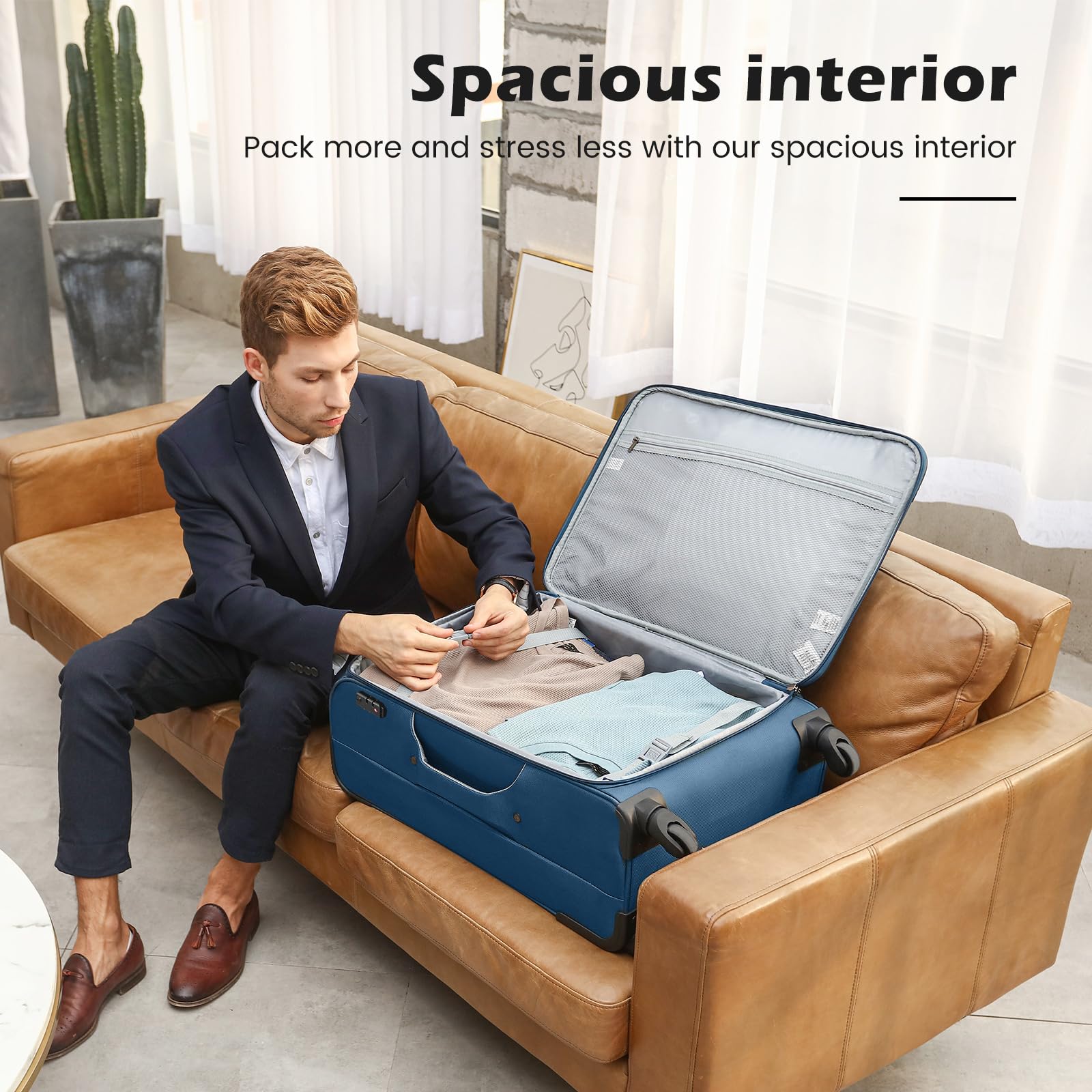 Coolife 4-Piece Softshell Spinner Luggage Set -  by Handbags Specialist Headquarter | Available at Handbags Specialist Headquarter