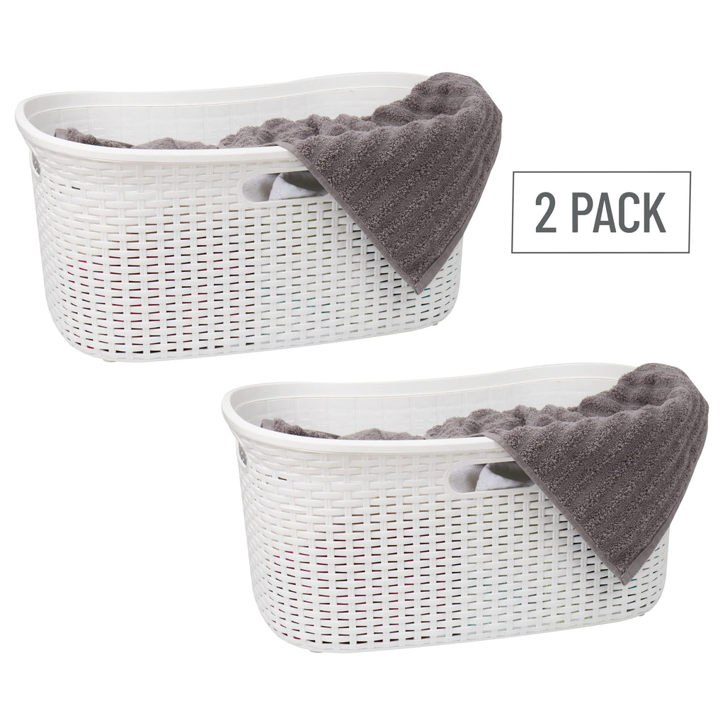 Ivory Wicker Mind Reader 40L Laundry Basket - Laundry Baskets by Handbags Specialist Headquarter | Available at Handbags Specialist Headquarter