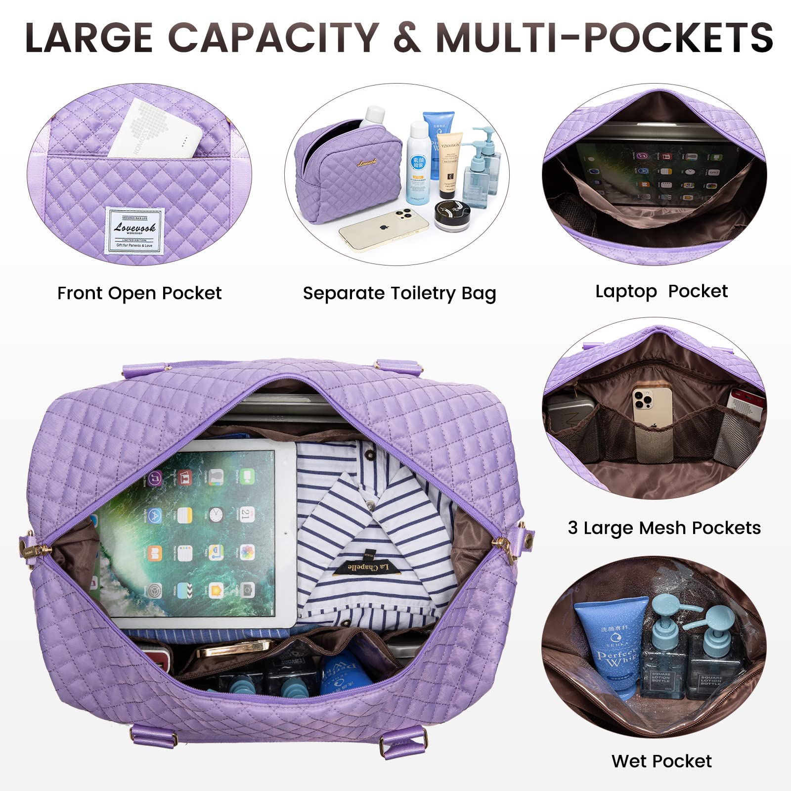 LOVEVOOK All-in-One Duffle: Travel & Gym Ready - Luggage Travel Bags by Handbags Specialist Headquarter | Available at Handbags Specialist Headquarter