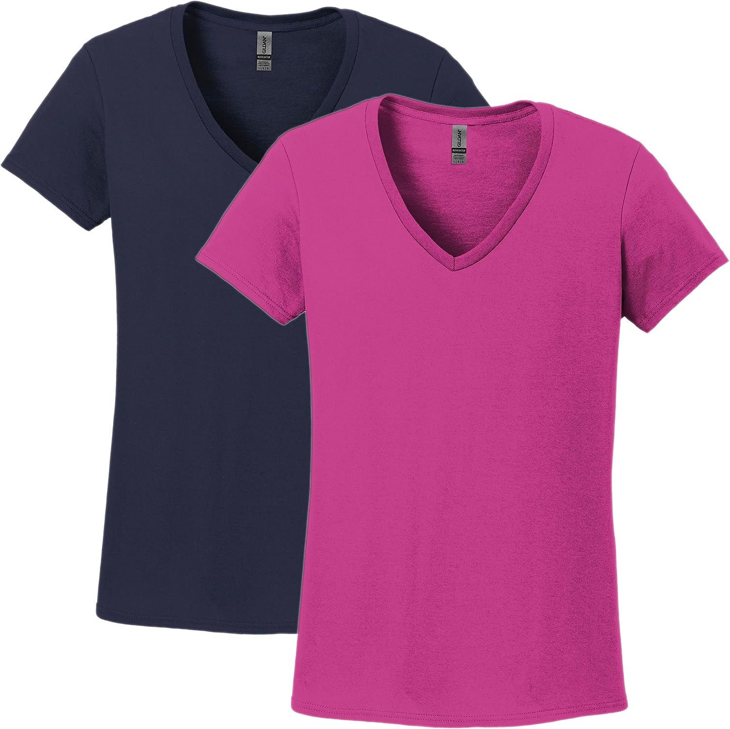 Gildan V-Neck Cotton Tee Duo for Women - Women's T Shirts by Handbags Specialist Headquarter | Available at Handbags Specialist Headquarter
