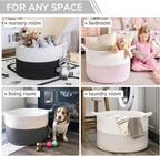 INDRESSME XL Woven Cotton Rope Basket - Black Stitch - PhoenixBucketTitleBTF by Handbags Specialist Headquarter | Available at Handbags Specialist Headquarter