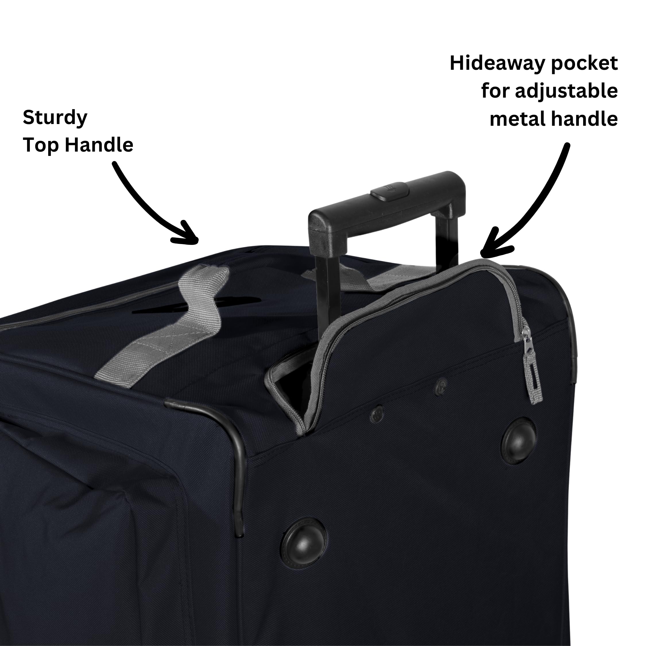 Olympia 22 Max Wheeled Duffel: 8-Pocket Water-Resist -  by Handbags Specialist Headquarter | Available at Handbags Specialist Headquarter