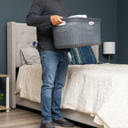 Ivory Wicker Mind Reader 40L Laundry Basket - Laundry Baskets by Handbags Specialist Headquarter | Available at Handbags Specialist Headquarter