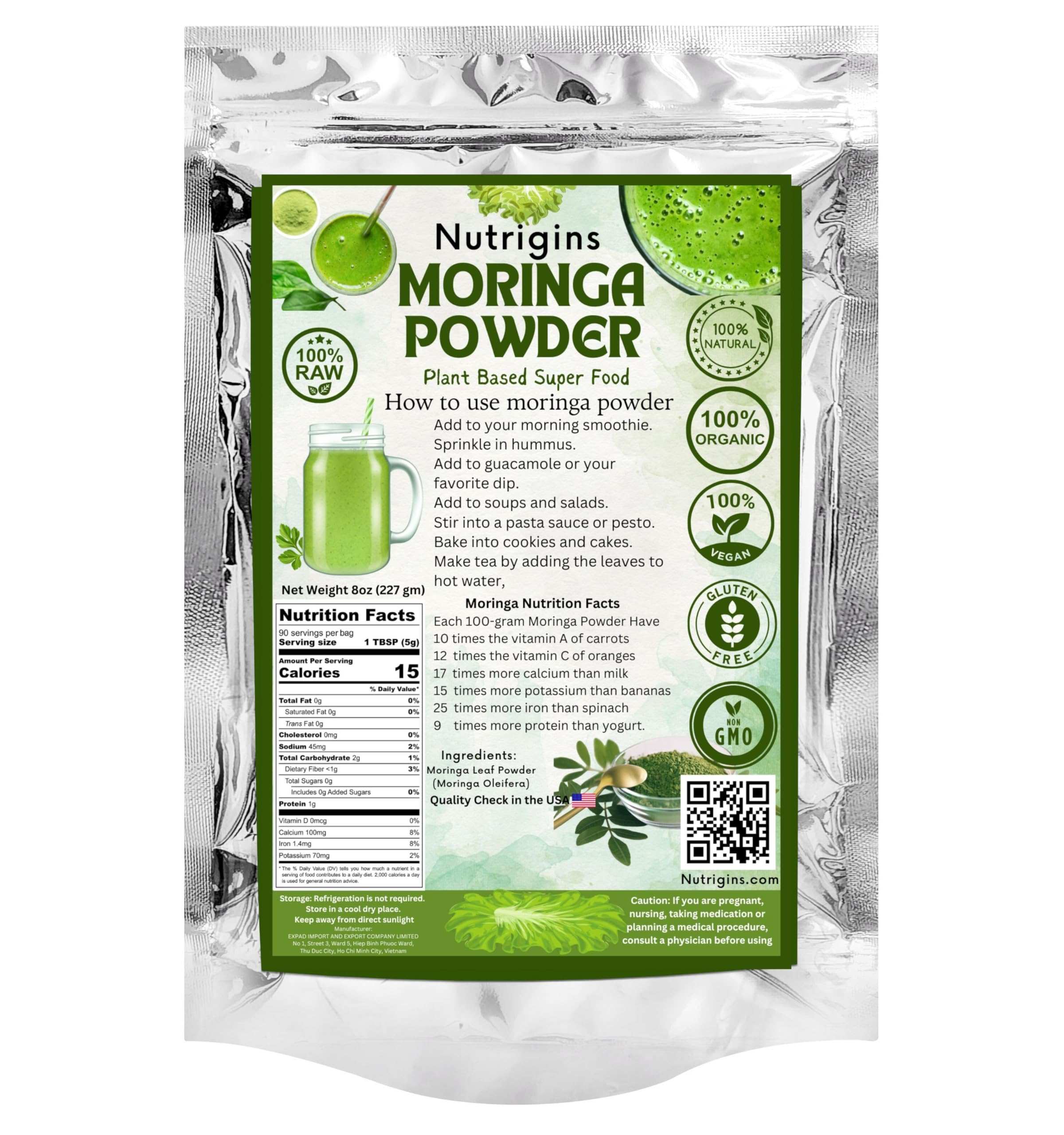 Pure Moringa Magic: Organic Leaf Powder 1 lb - Health Care by Handbags Specialist Headquarter | Available at Handbags Specialist Headquarter