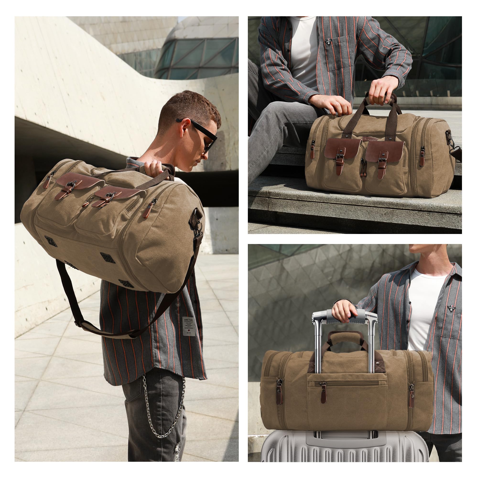 Wildroad 50L Waxed Canvas Waterproof Duffle Bag