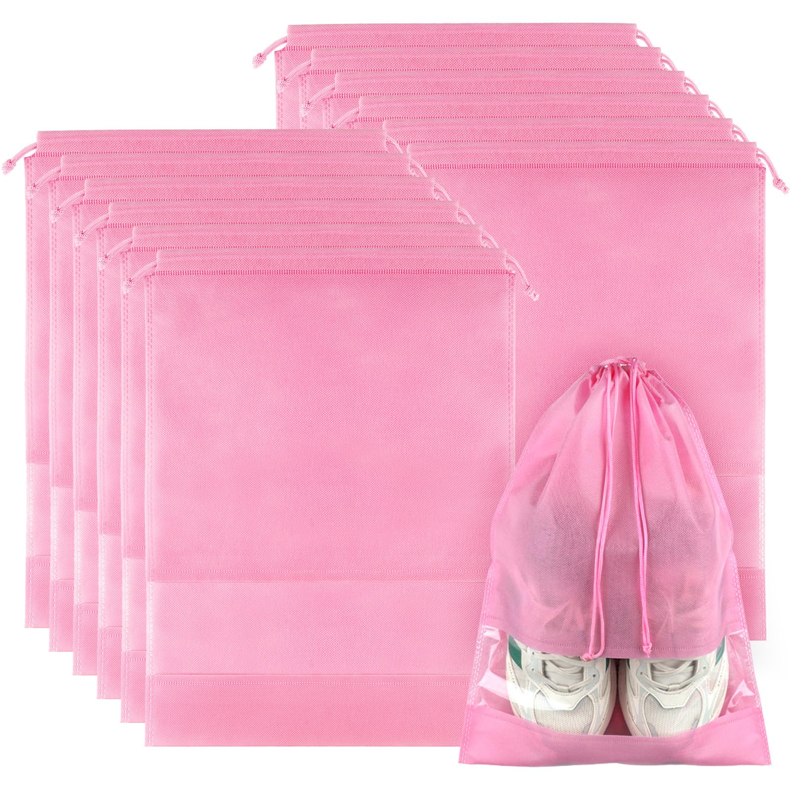 Clear View Travel Shoe Bags - 12 Pack -  by Handbags Specialist Headquarter | Available at Handbags Specialist Headquarter