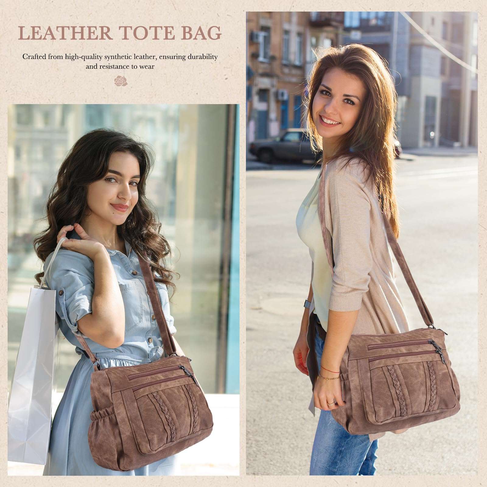 ELDA Chic Crossbody: Soft PU Leather Multi-Pocket Bag - Handbags by Handbags Specialist Headquarter | Available at Handbags Specialist Headquarter