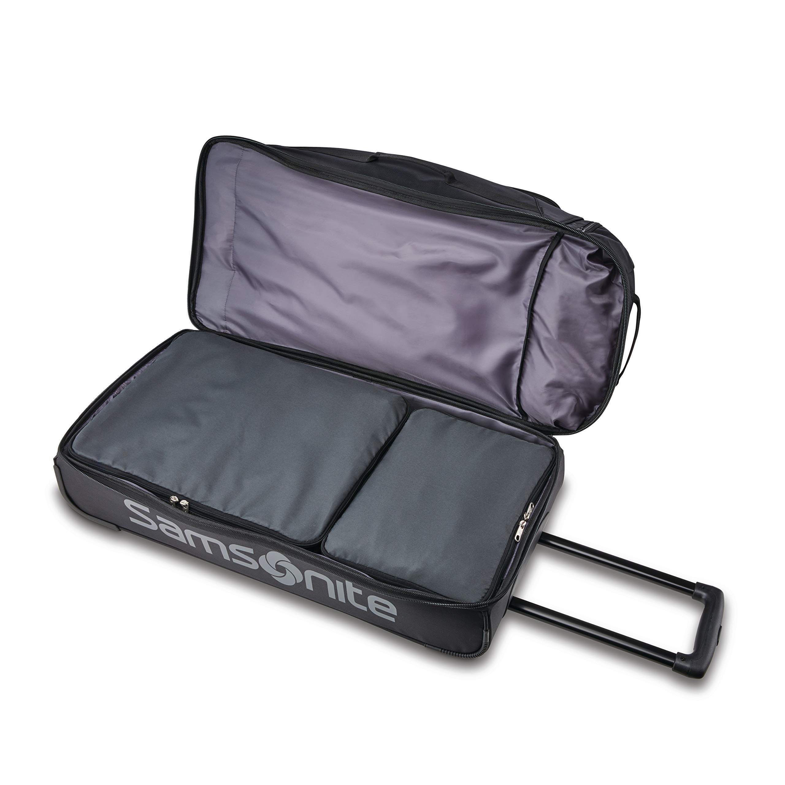 Andante 2 Rolling Duffel - 22 Sleek Black Travel Bag -  by Handbags Specialist Headquarter | Available at Handbags Specialist Headquarter