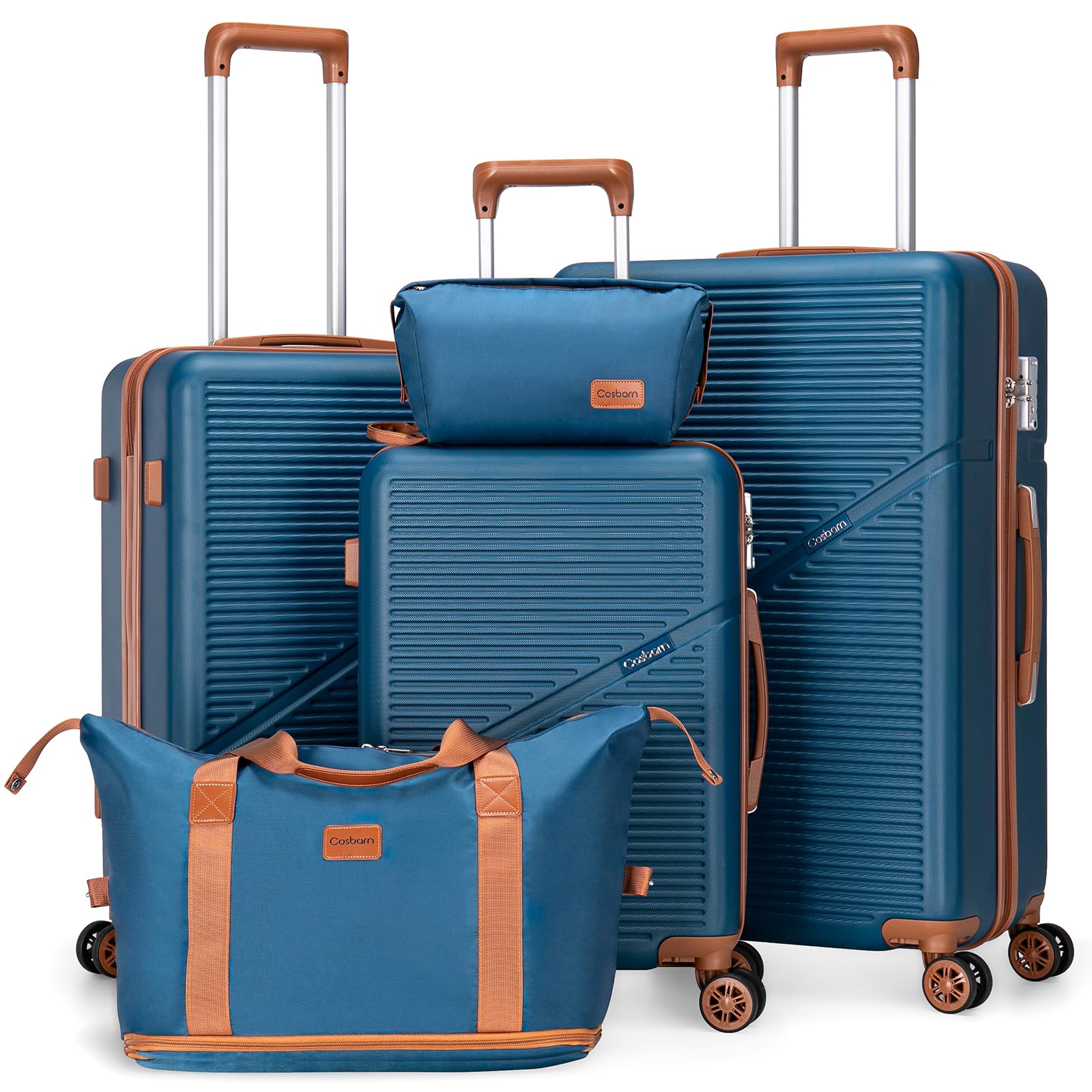 Cosbarn 5-Piece ABS Spinner Luggage Set with TSA Lock