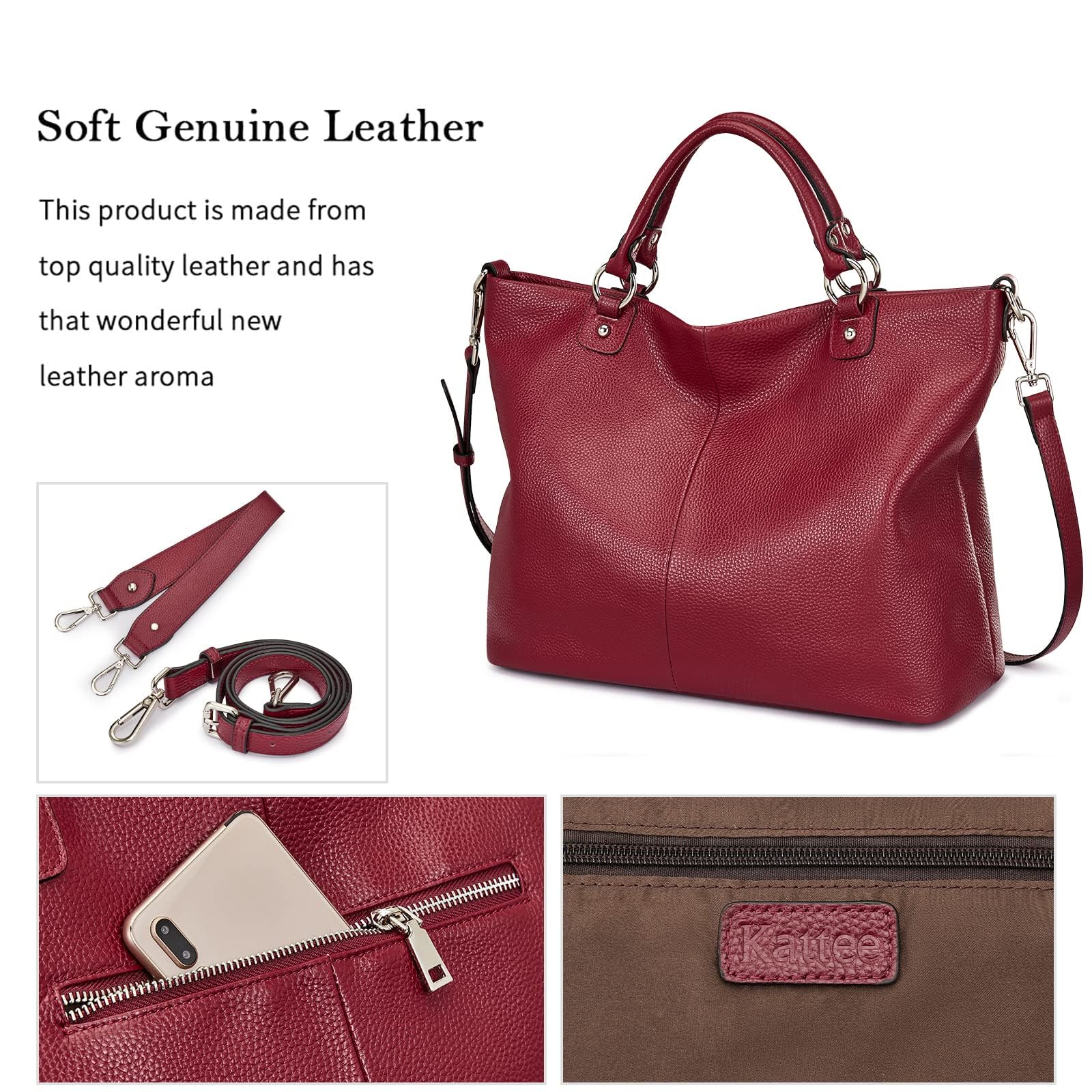 Kattee Women's Leather Tote Bag