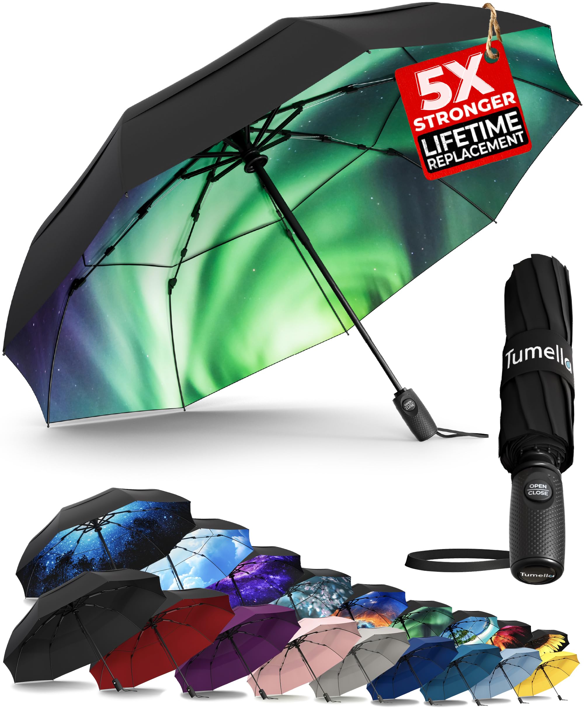 TUMELLA Elite Windproof Travel Umbrella -  by Handbags Specialist Headquarter | Available at Handbags Specialist Headquarter