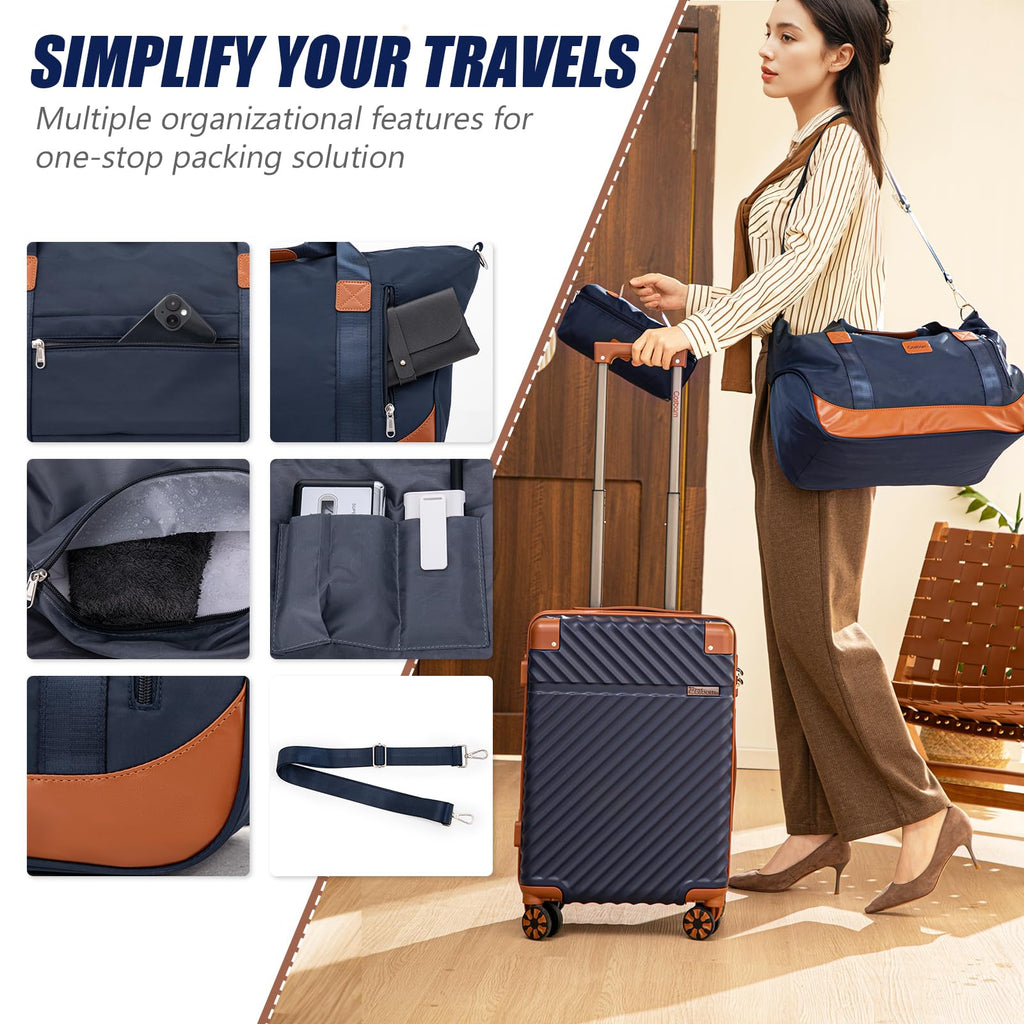 Cosbarn 5-Piece Hardshell Luggage Set - Dark Blue