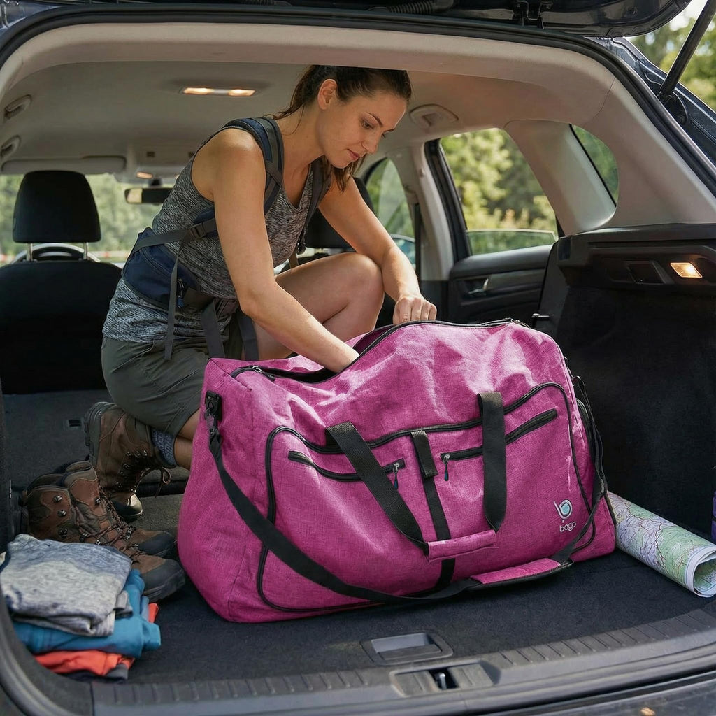 Bago 60L Foldable Travel Duffle Bag with Shoe Compartment
