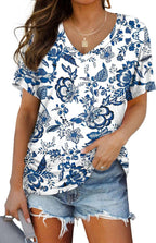 WIHOLL V-Neck Dolman Top with Side Shirring - Women's T Shirts by Handbags Specialist Headquarter | Available at Handbags Specialist Headquarter