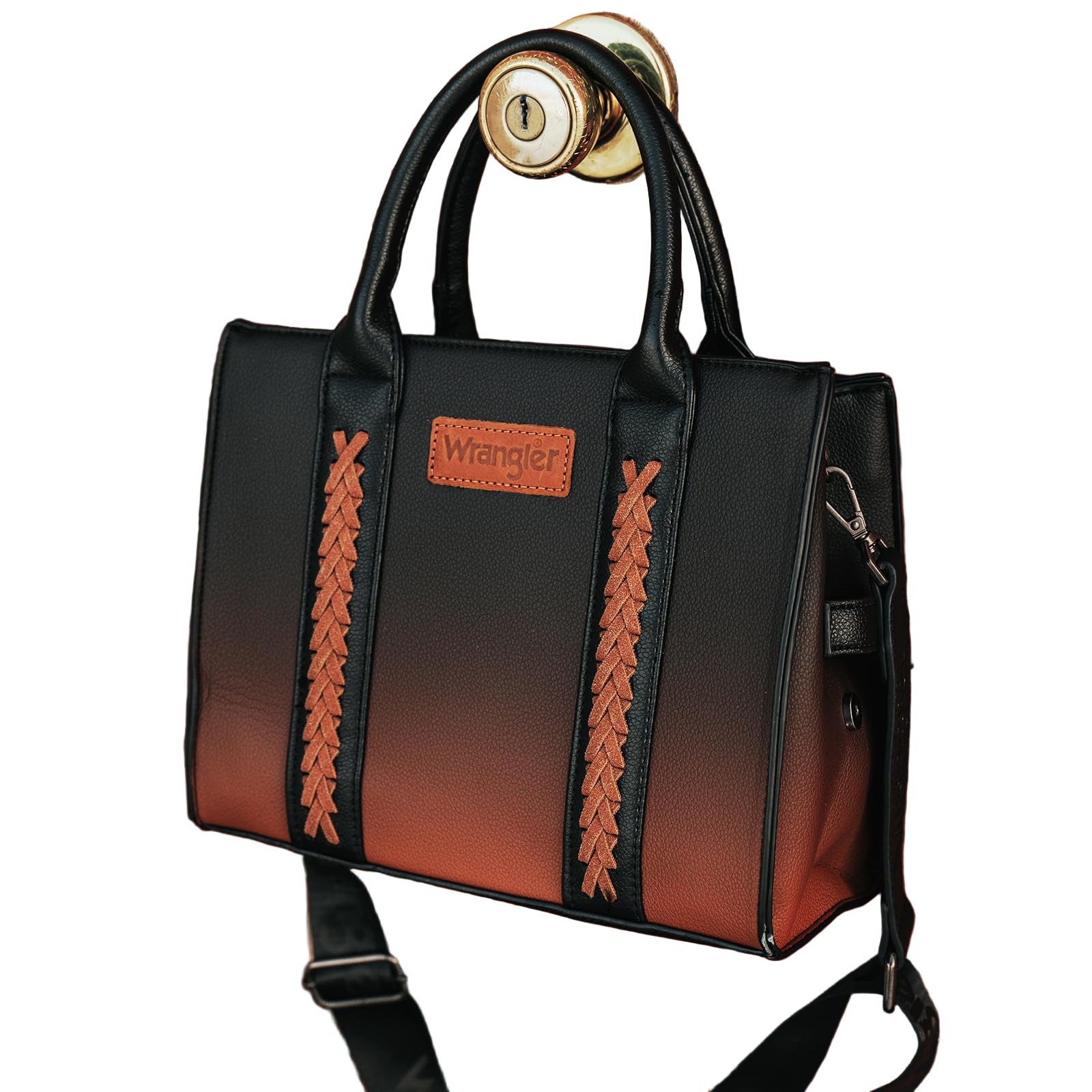 Western Chic Wrangler Tote: Vegan Leather, Versatile Strap