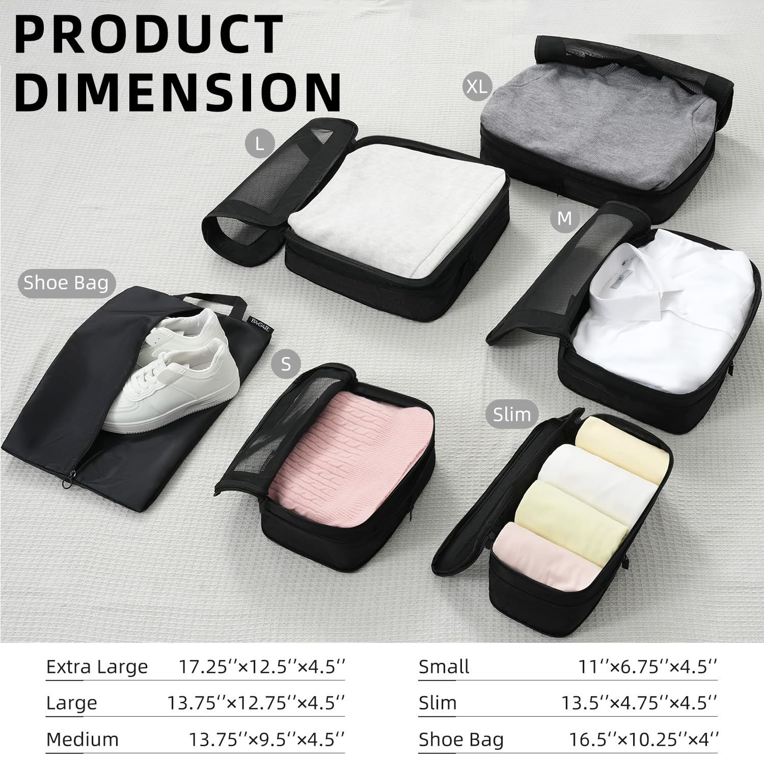 BAGAIL Expandable Travel Compression Cubes Set -  by Handbags Specialist Headquarter | Available at Handbags Specialist Headquarter