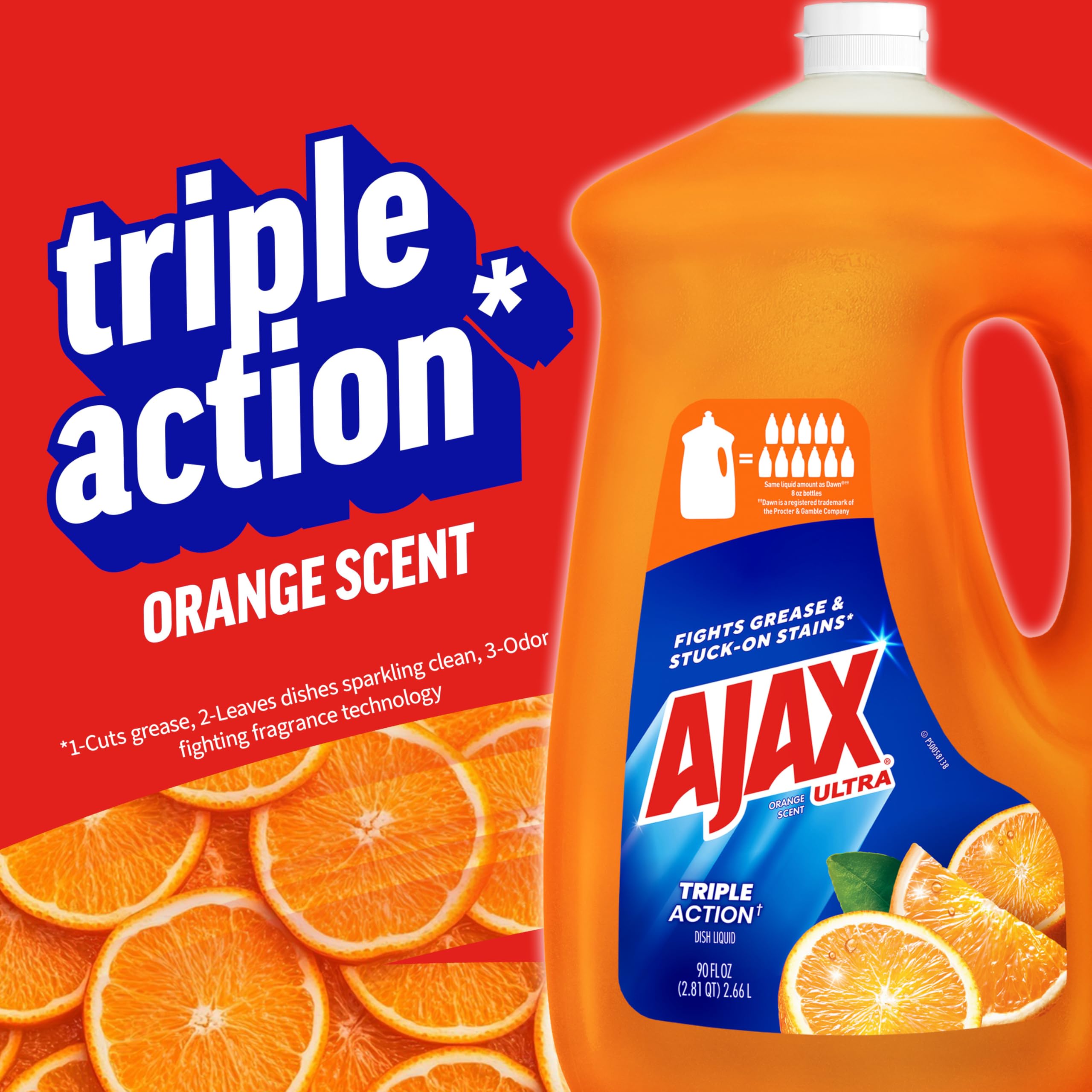 Ajax Triple Orange Dish Soap - 90 fl oz - Dish Soap Liquid by Handbags Specialist Headquarter | Available at Handbags Specialist Headquarter