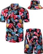 TUNEVUSE Men's Hawaiian Shirt & Shorts Set