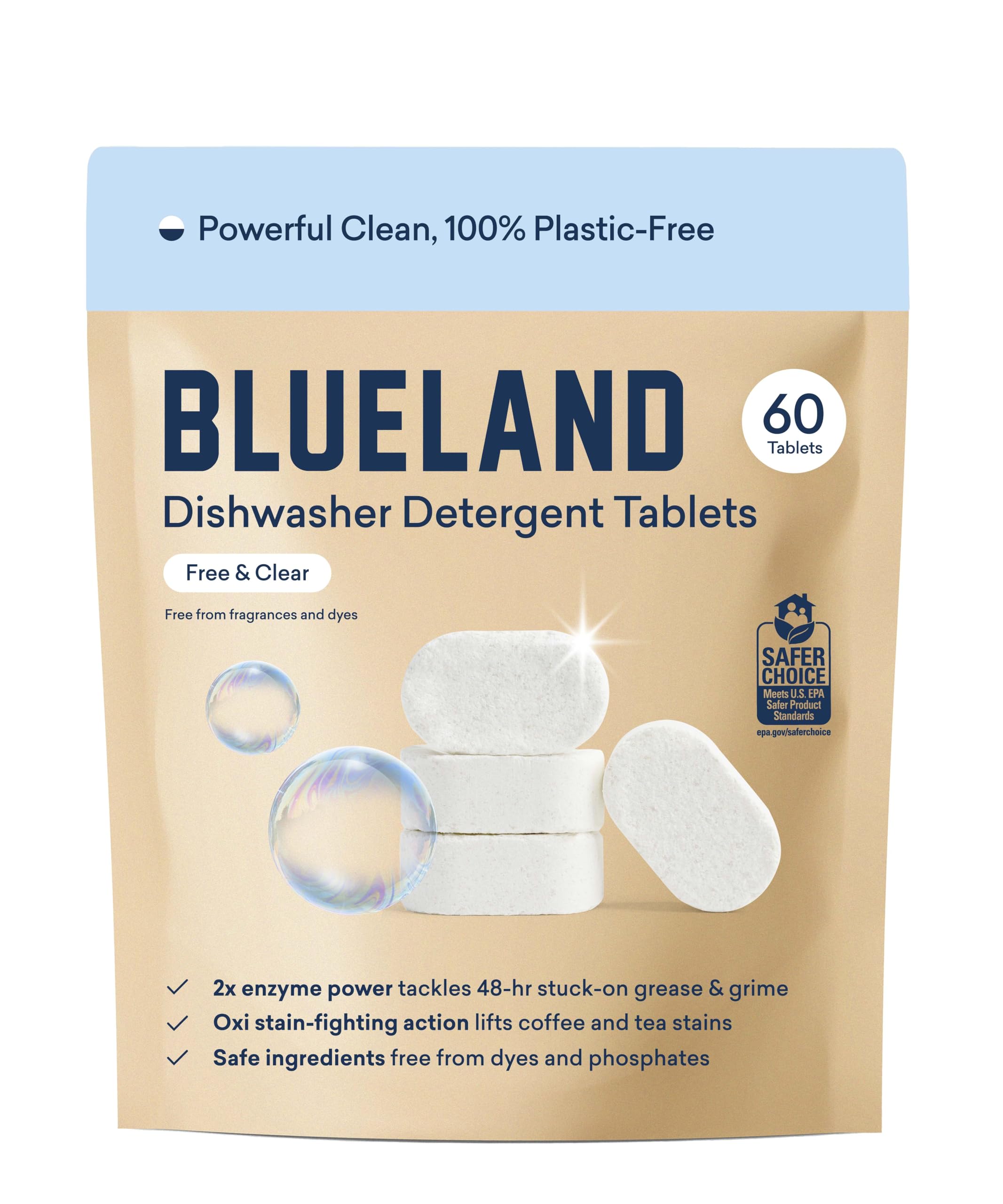 EcoClean Tabs: 60ct Plastic-Free Dishwasher Pods -  by Handbags Specialist Headquarter | Available at Handbags Specialist Headquarter
