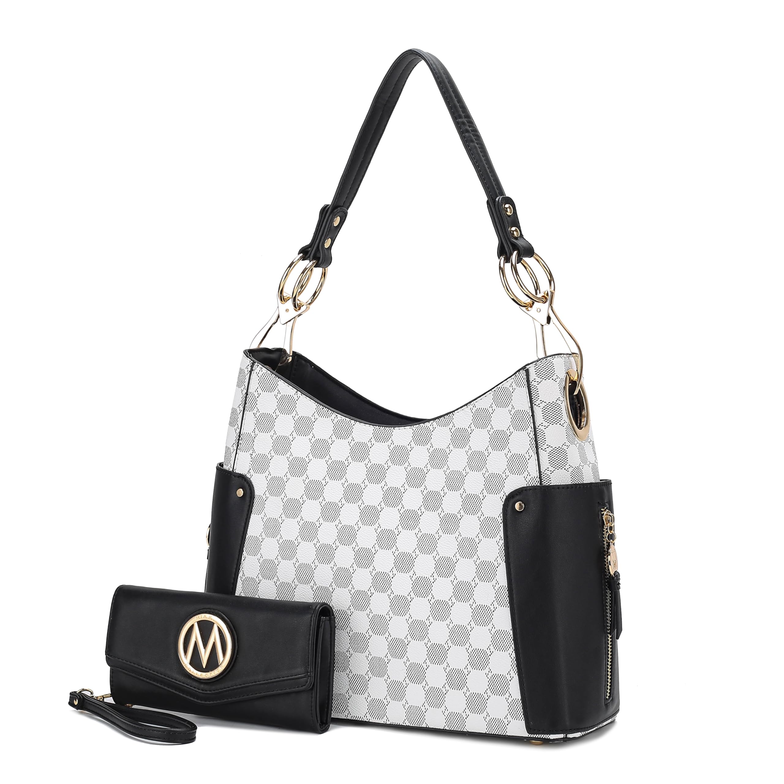 Orange Hobo Shoulder Bag & Wallet Set