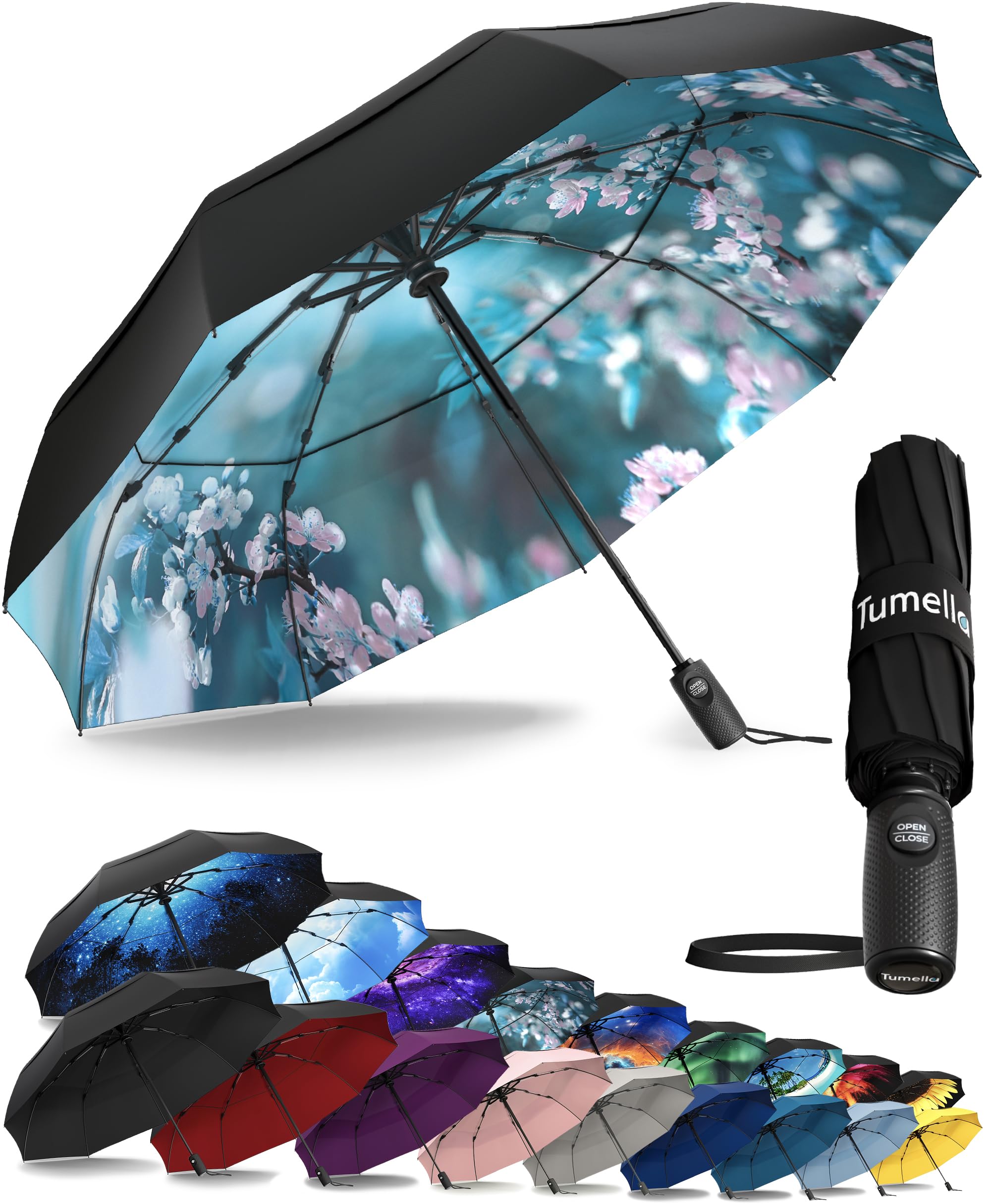 TUMELLA Elite Windproof Travel Umbrella -  by Handbags Specialist Headquarter | Available at Handbags Specialist Headquarter