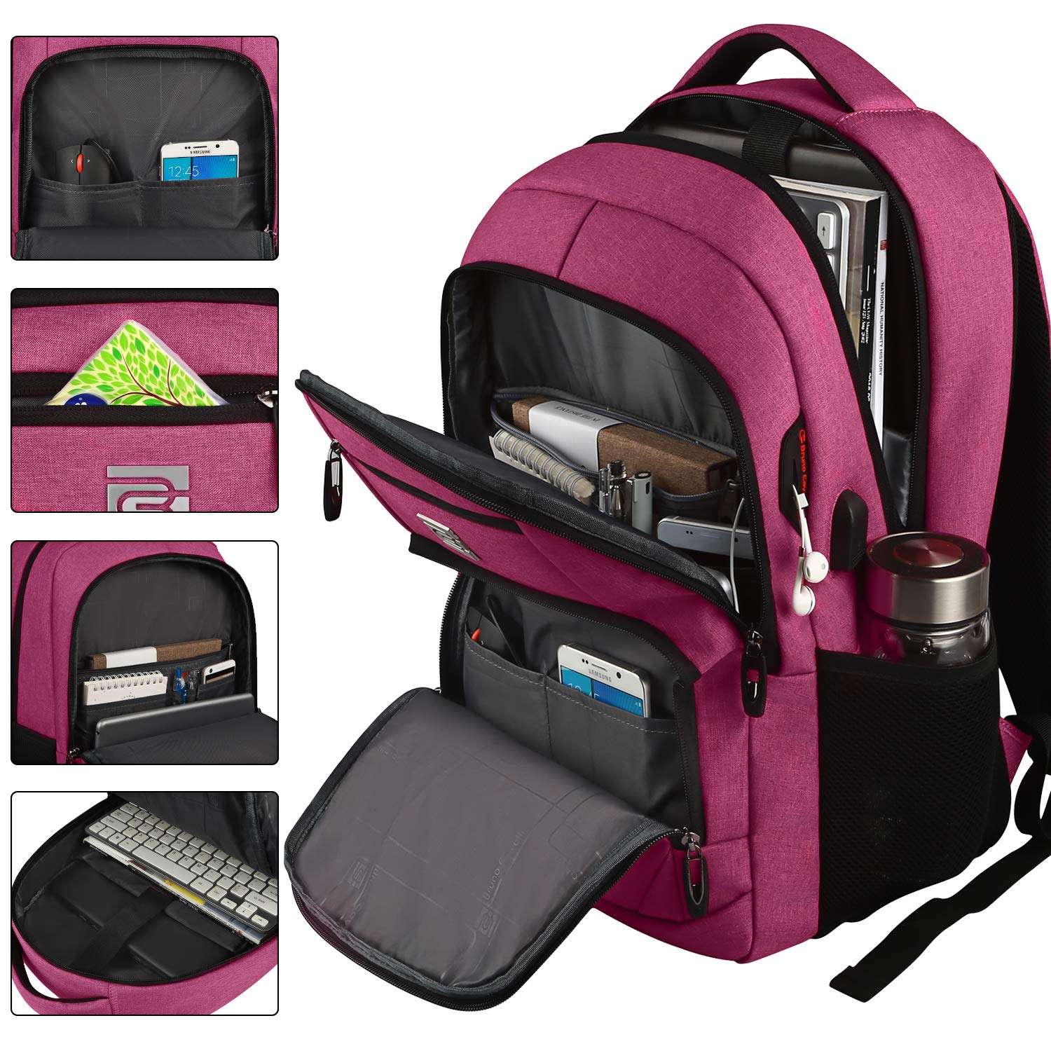 SecureSlim Laptop Backpack with USB & Water Resistance - Backpack Bags by Handbags Specialist Headquarter | Available at Handbags Specialist Headquarter